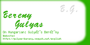 bereny gulyas business card